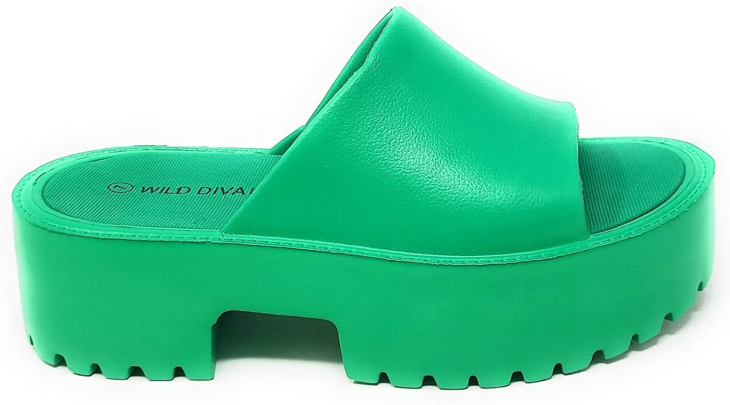 Wild Diva Goody-01 Womens High Platform Wedge Slides Sandals