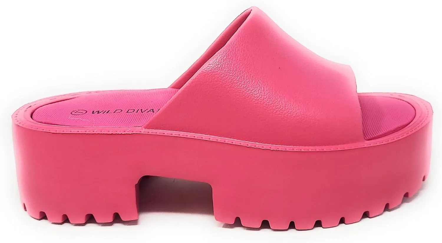 Wild Diva Goody-01 Womens High Platform Wedge Slides Sandals