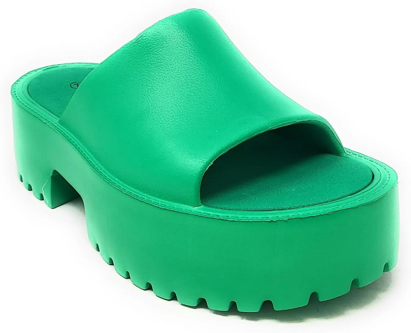 Wild Diva Goody-01 Womens High Platform Wedge Slides Sandals