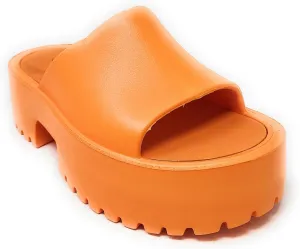 Wild Diva Goody-01 Womens High Platform Wedge Slides Sandals