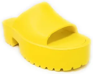 Wild Diva Goody-01 Womens High Platform Wedge Slides Sandals