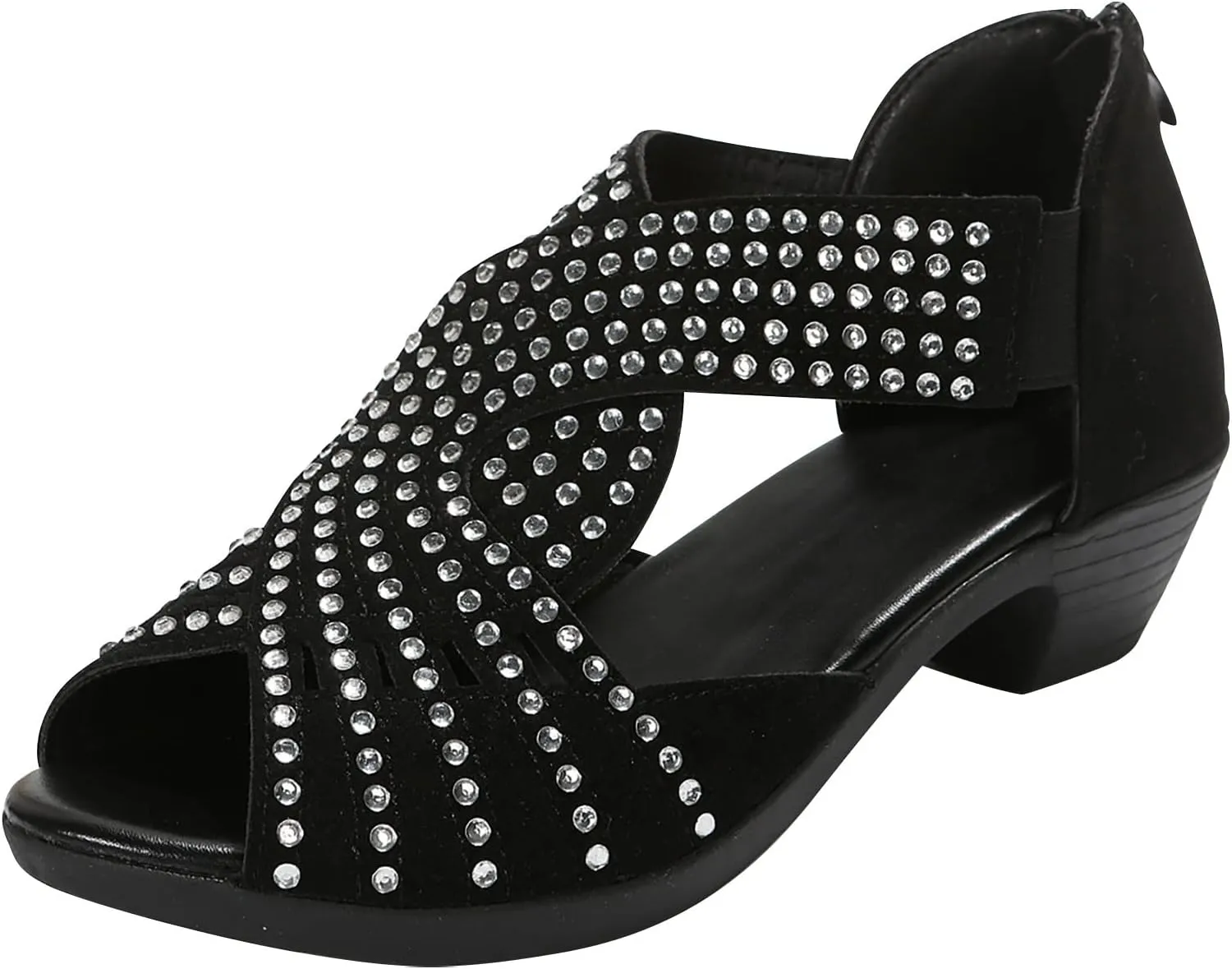 Women Rhinestone Dance Shoes Causal Summer Open Toe Wedge Sandals Causal Latin Salsa Wedding Indoor Crystal Shoes