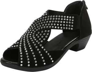 Women Rhinestone Dance Shoes Causal Summer Open Toe Wedge Sandals Causal Latin Salsa Wedding Indoor Crystal Shoes