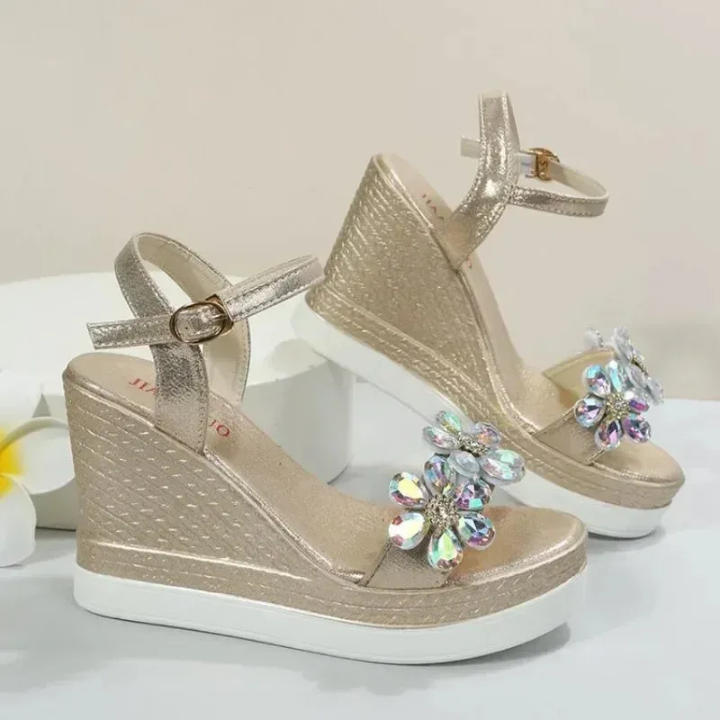 Women Summer Wedge Heel Sandals Platform Sandals Strap Open Toe Chunky
