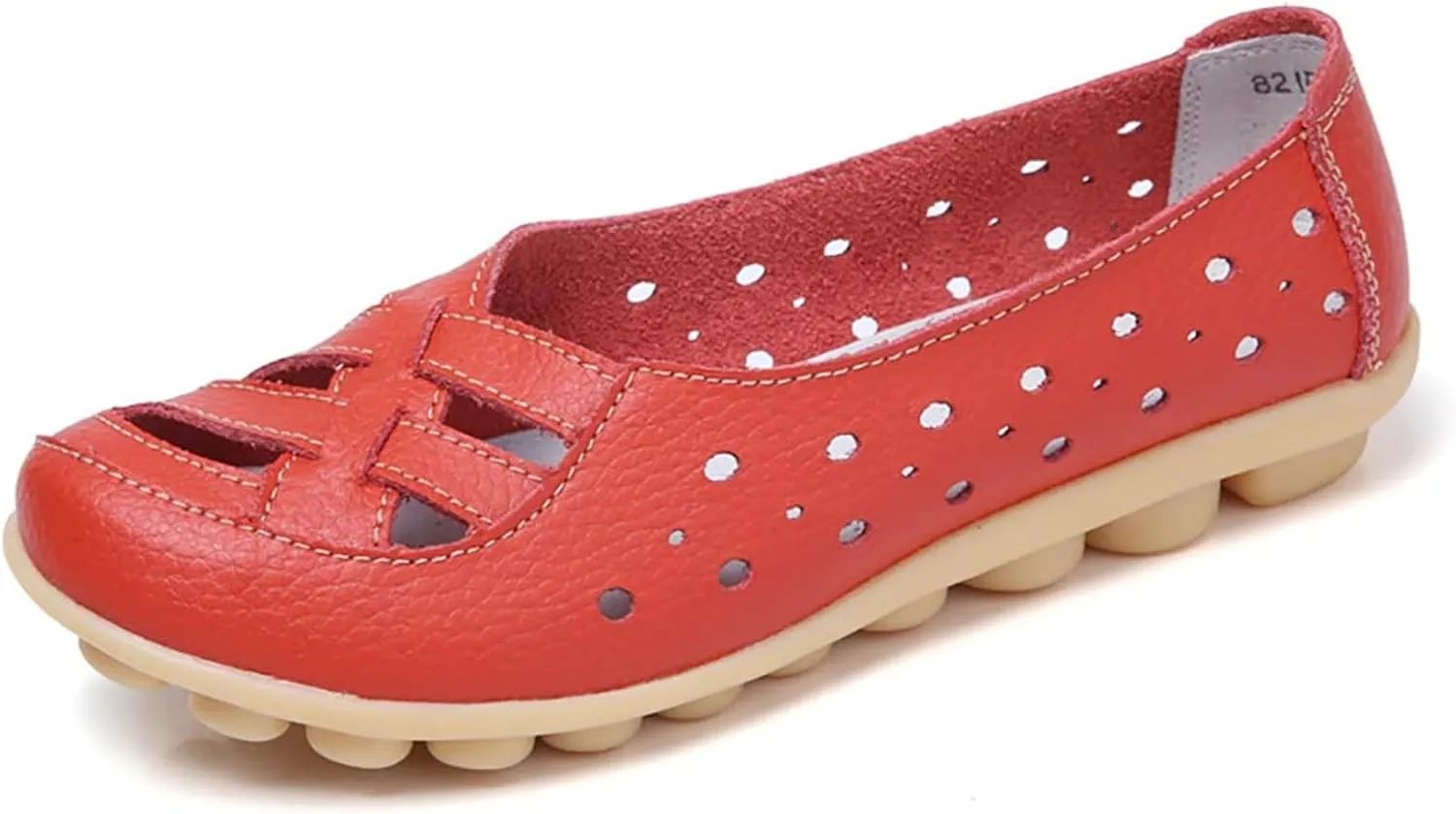 womens comfort sandals Breathable Leather Hollow Out Loafer Flats Summer Slip-On Cutout Sandals Casual Round Toe Orthopedic Loafers Fashion Soft Shoes