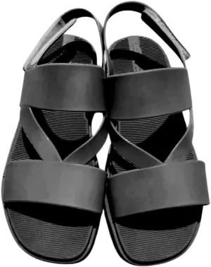 Women's Comfortable Walking Sandals, Platform Ankle Strap, Casual Wedge (Black, US Footwear Size System, Adult, Women, Numeric, Wide, 8)