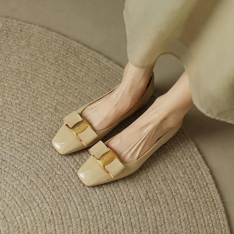 Women's Elegant Flat Square Toe Office Shoes