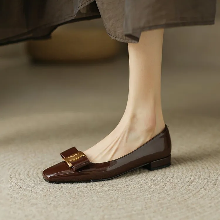 Women's Elegant Flat Square Toe Office Shoes
