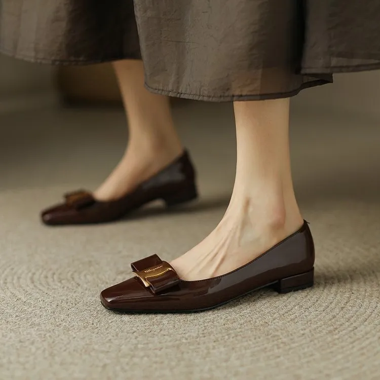 Women's Elegant Flat Square Toe Office Shoes