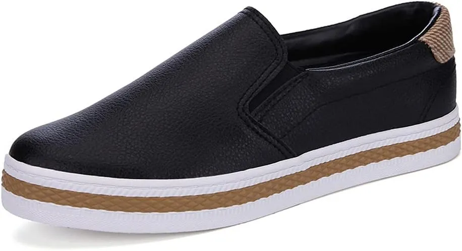 Women's Fashion Slip on Shoes Casual Low-Top Sneakers Flat Walking Loafer Shoes