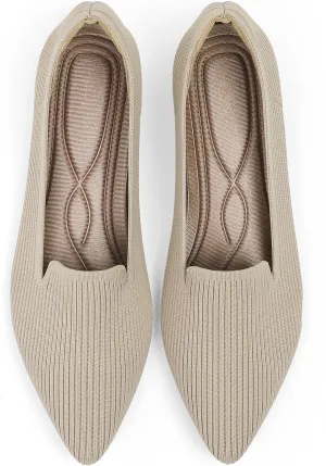 Women's Flats Shoes Pointed Toe Knit Washable Ballet Comfortable Dressy Work Flat