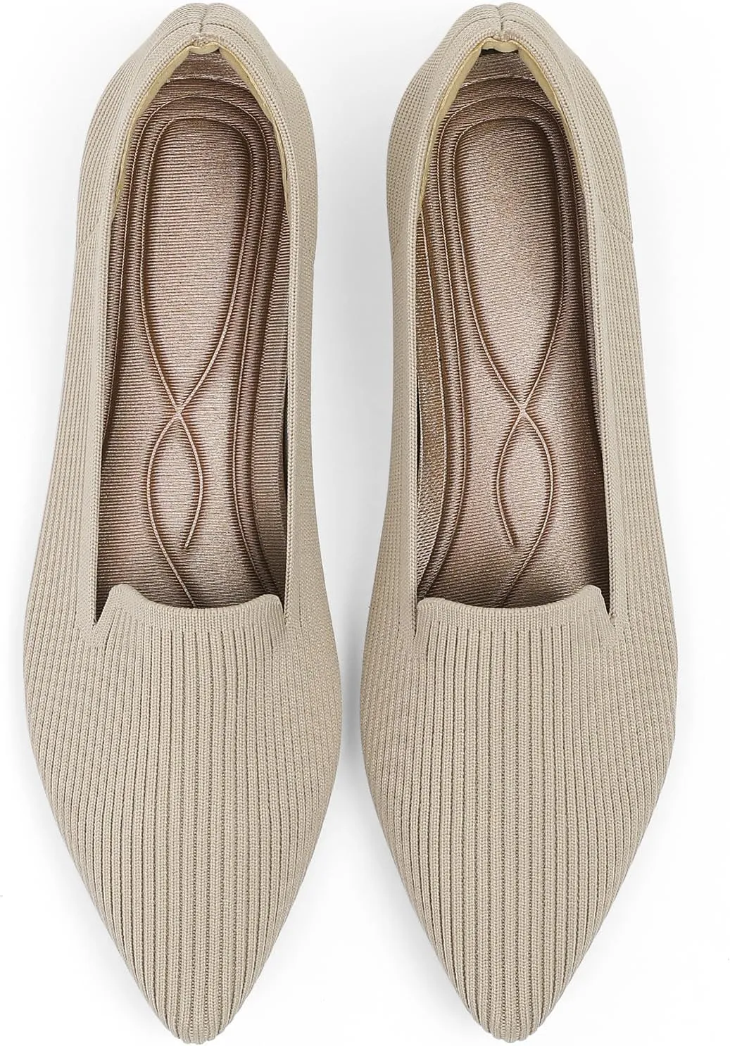 Women's Flats Shoes Pointed Toe Knit Washable Ballet Comfortable Dressy Work Flat