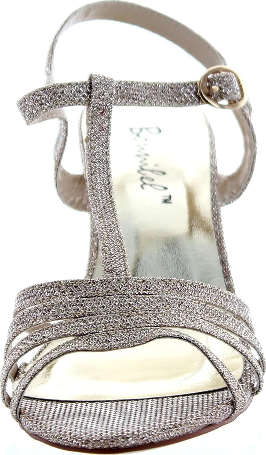 Womens Flosa-1 Glitter T Strap Wedge Dress Sandals