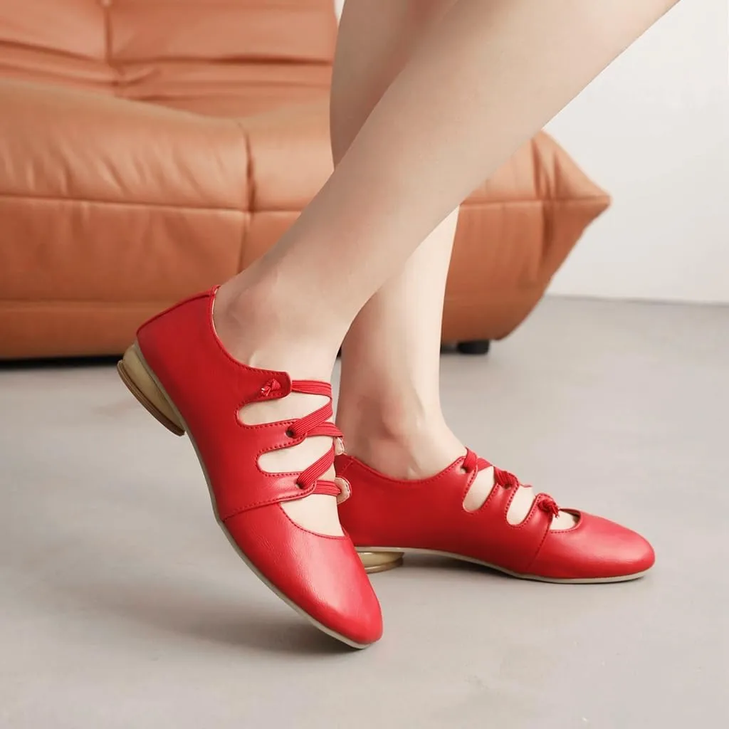 Women's Girls Mary Janes Ballet Flats Round Toe Comfort Elastic Slip On Ballerina Dress Walking Shoes