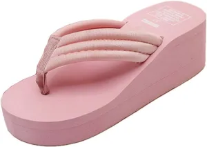 Womens High Wedge Beach Sandals Summer Thong Flip Flops Platform