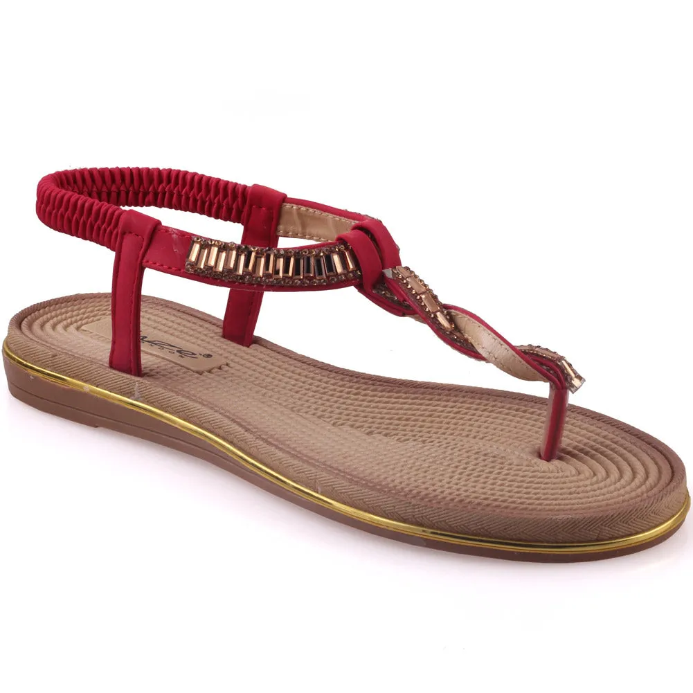 Womens ‘Mayea’ Decorated Flat Sandals