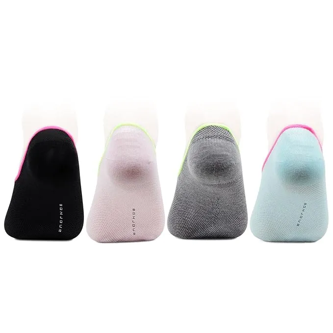 Women's Multicoloured Cotton Loafer Socks- Pack of 4
