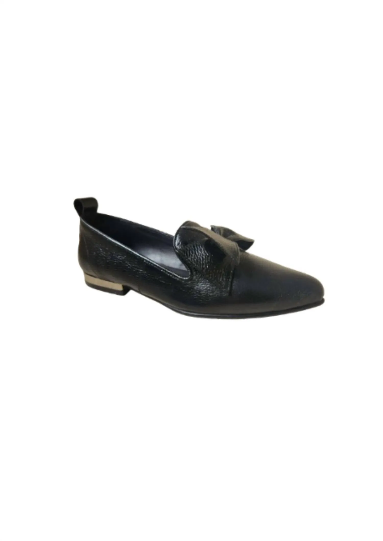 Women's Pointed Toe Flat Shoes In Black Shimmer