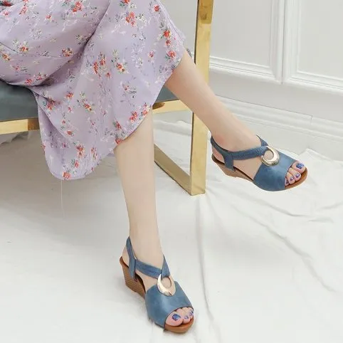 Women's Sandals – Elegant Wedge-Heel Summer Sandals for Comfort & Style
