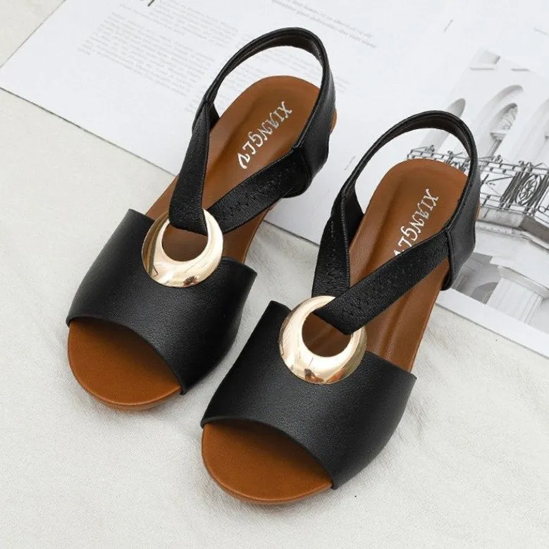 Women's Sandals – Elegant Wedge-Heel Summer Sandals for Comfort & Style