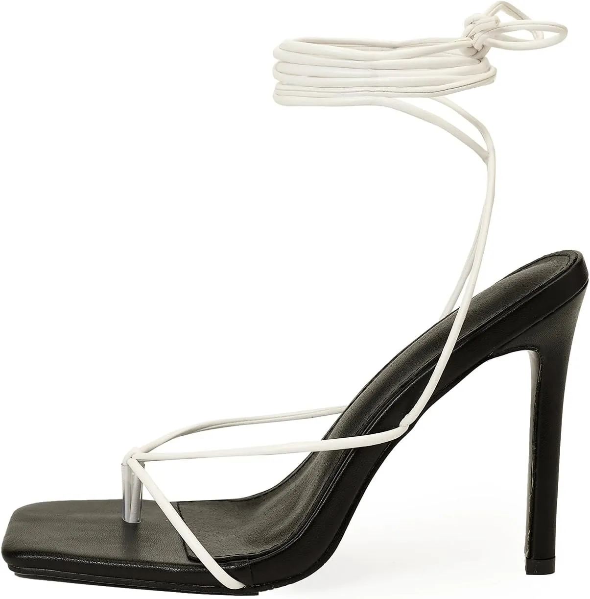 Women's Sexy Stiletto High Heel Lace up Strappy Sandals, Open Toe Tie up Criss Cross Strappy Heels, Thong Ankle Wrap Heels Gladiator