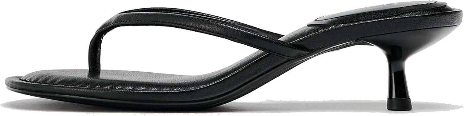 Women’s Suede Open Toe Thong Heeled Sandals Flip Flops Kitten Low Heels Sexy Fashion Comfort Shoes for Party Casual Slides