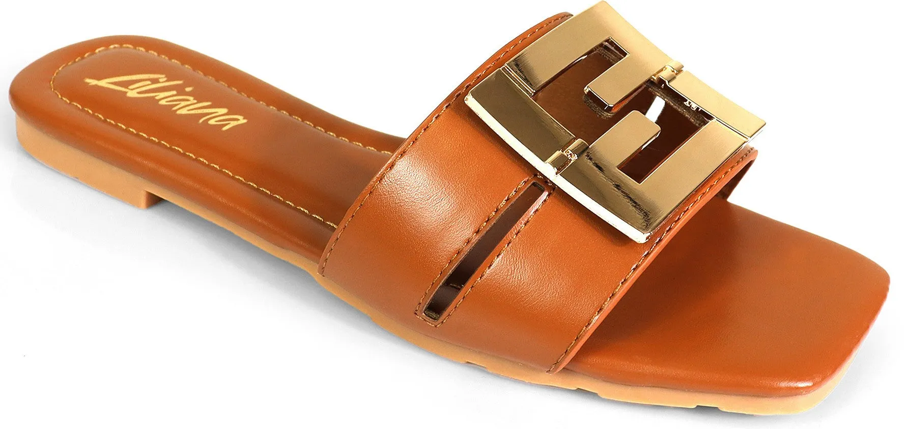 Women's Toe Band Square Toe Flat Sandal - KYRA3