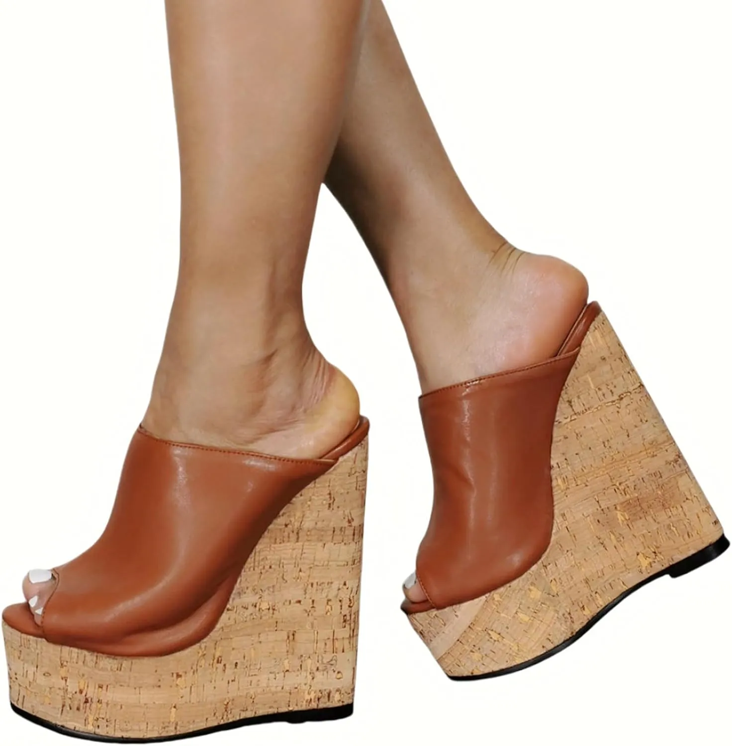 Women's Wedge Platform Sandals | Plus Size Summer Dress High Heels for Men/Women | Weddings, Prom & Nightclubs Shoes,Brown,40