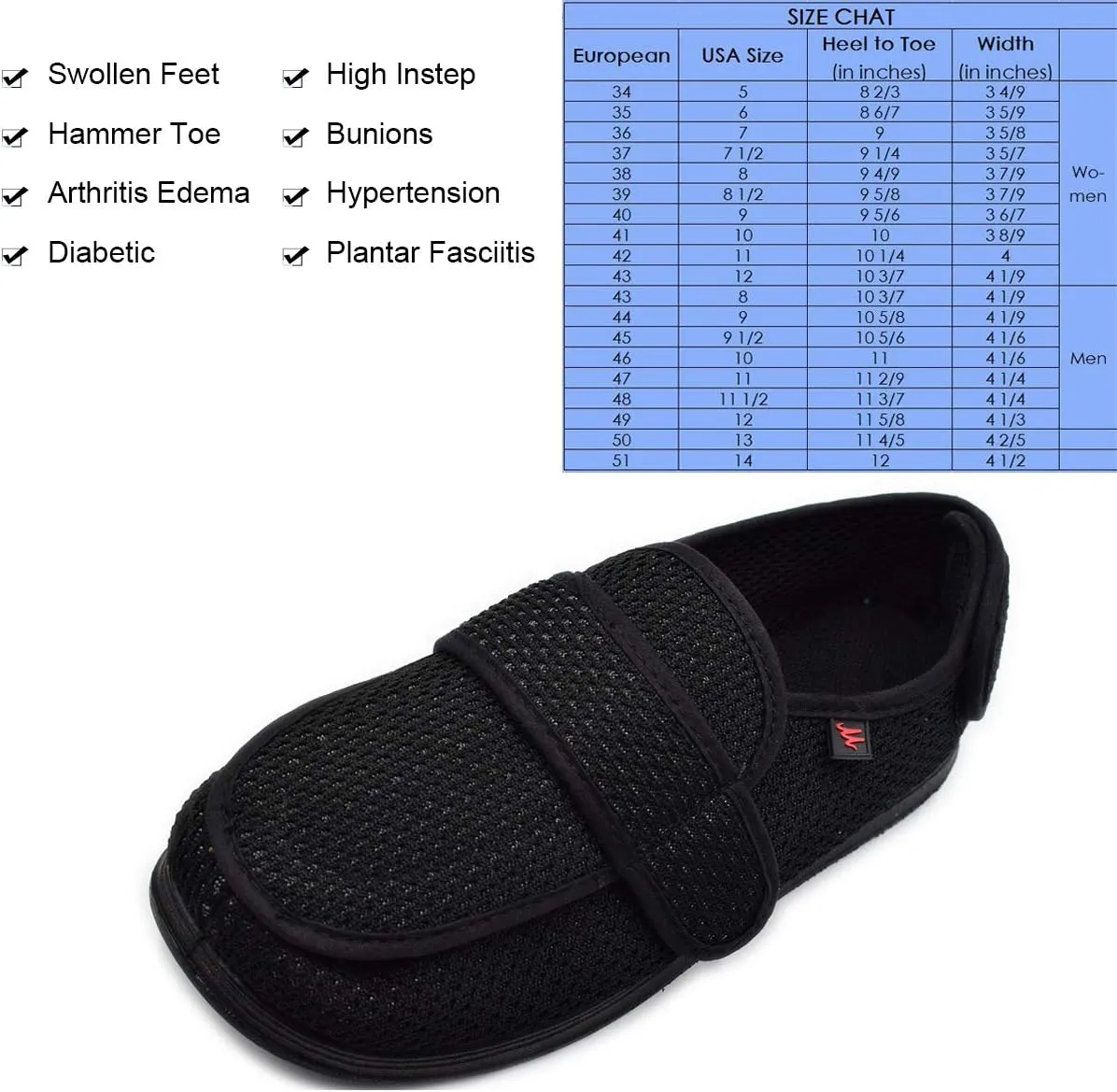 Women’s Wide Width House Shoes with Memory Foam Support Swollen Feet Edema Relief Cozy Outdoor Sole Diabetic House Slippers for Elderly Plantar Fasciitis