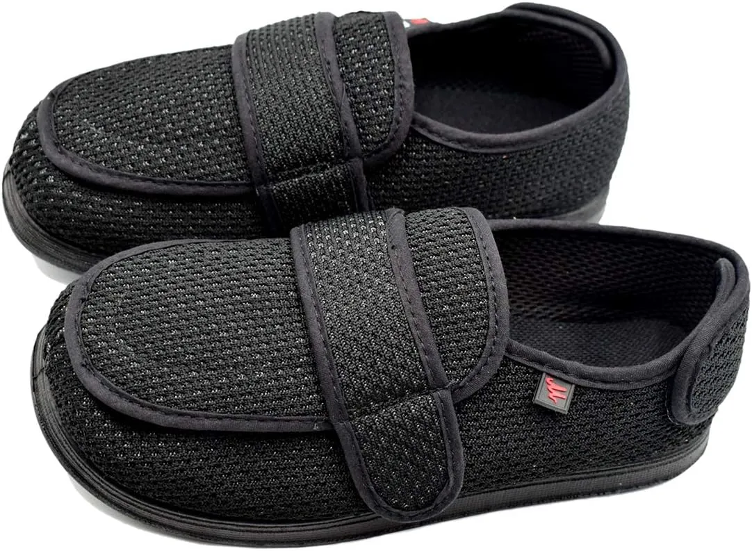 Women’s Wide Width House Shoes with Memory Foam Support Swollen Feet Edema Relief Cozy Outdoor Sole Diabetic House Slippers for Elderly Plantar Fasciitis