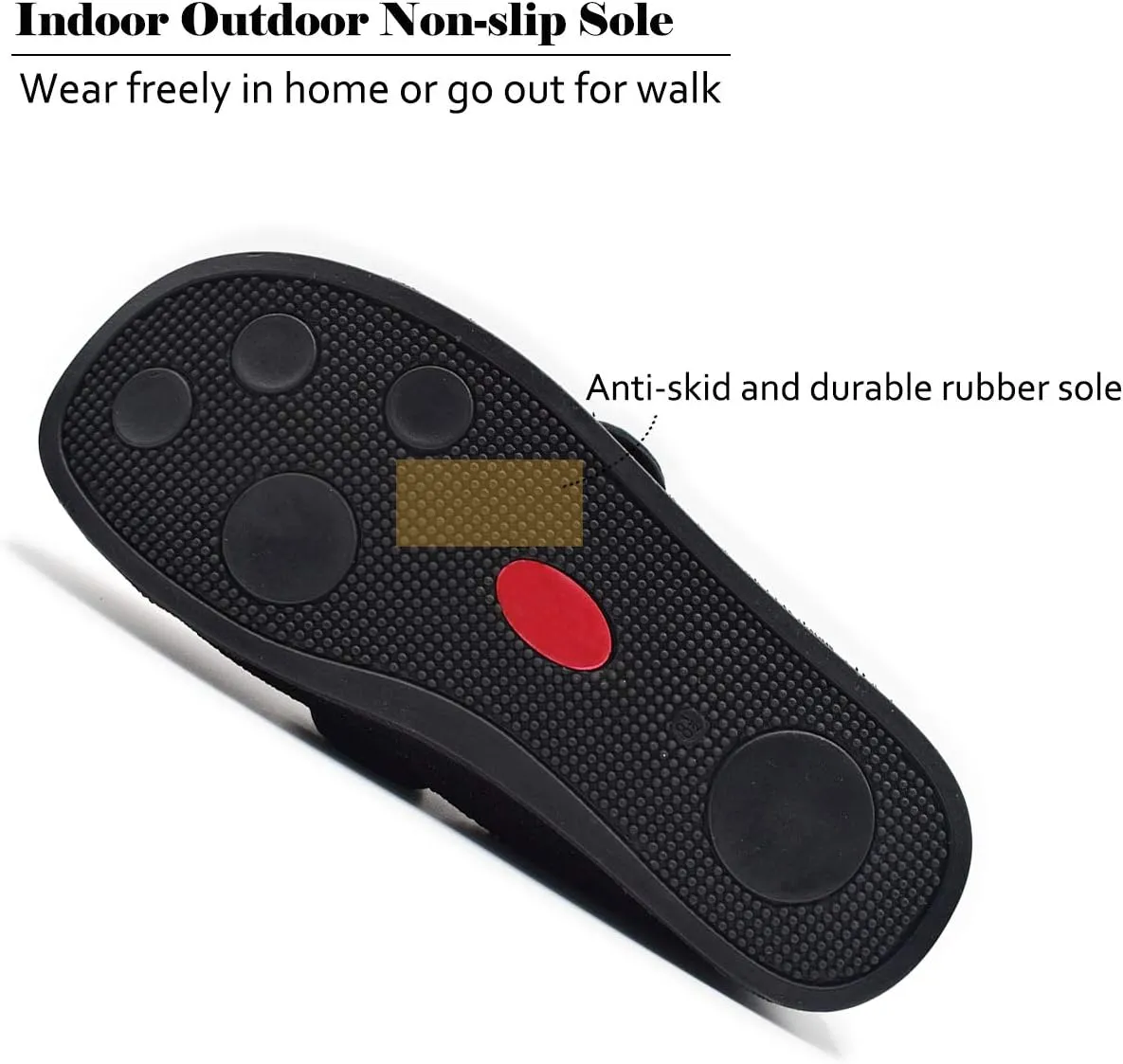 Women’s Wide Width House Shoes with Memory Foam Support Swollen Feet Edema Relief Cozy Outdoor Sole Diabetic House Slippers for Elderly Plantar Fasciitis