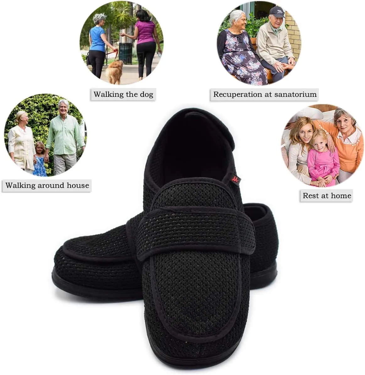 Women’s Wide Width House Shoes with Memory Foam Support Swollen Feet Edema Relief Cozy Outdoor Sole Diabetic House Slippers for Elderly Plantar Fasciitis