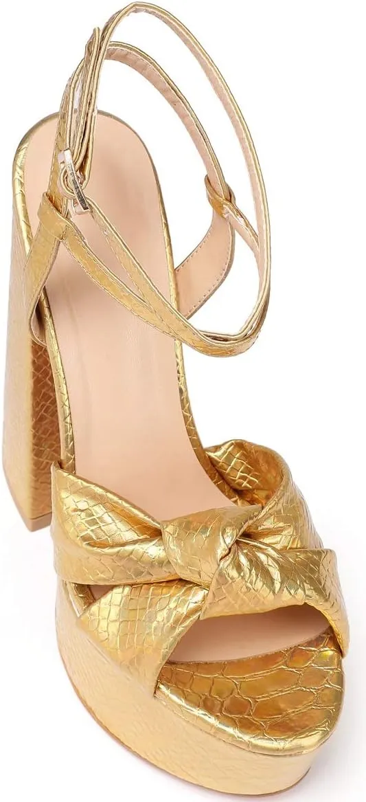 YODEKS Women's High Heels Sandals| Chunky Heel Platform Pumps| Peep Toe Ankle Strap Fashion Animal Print Summer Dress Shoes