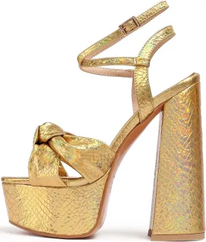 YODEKS Women's High Heels Sandals| Chunky Heel Platform Pumps| Peep Toe Ankle Strap Fashion Animal Print Summer Dress Shoes