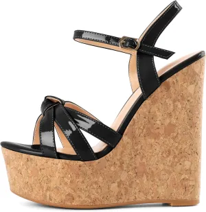 YODEKS Women's Platform Wedges|High Heel Wedge Sandals|Ankle Strap Open Toe Platform Heels