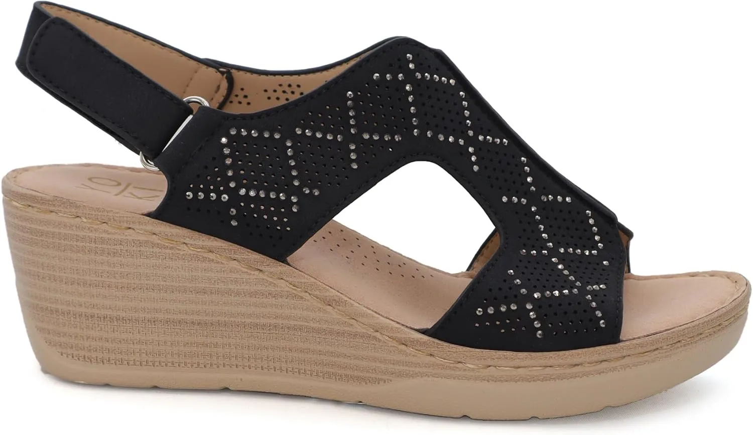 YOKI CRIMSON Women’s Wedge Sandals with Perforated Design, Platform Sandals Women, Women's Sandals Dressy, Summer Sandals
