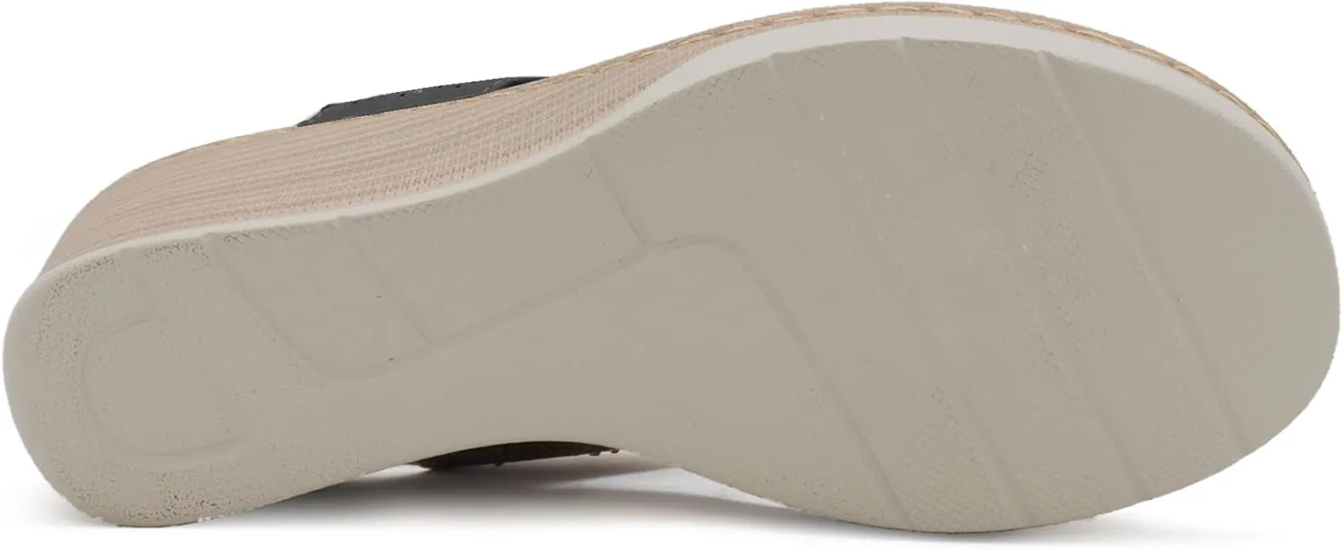 YOKI CRIMSON Women’s Wedge Sandals with Perforated Design, Platform Sandals Women, Women's Sandals Dressy, Summer Sandals