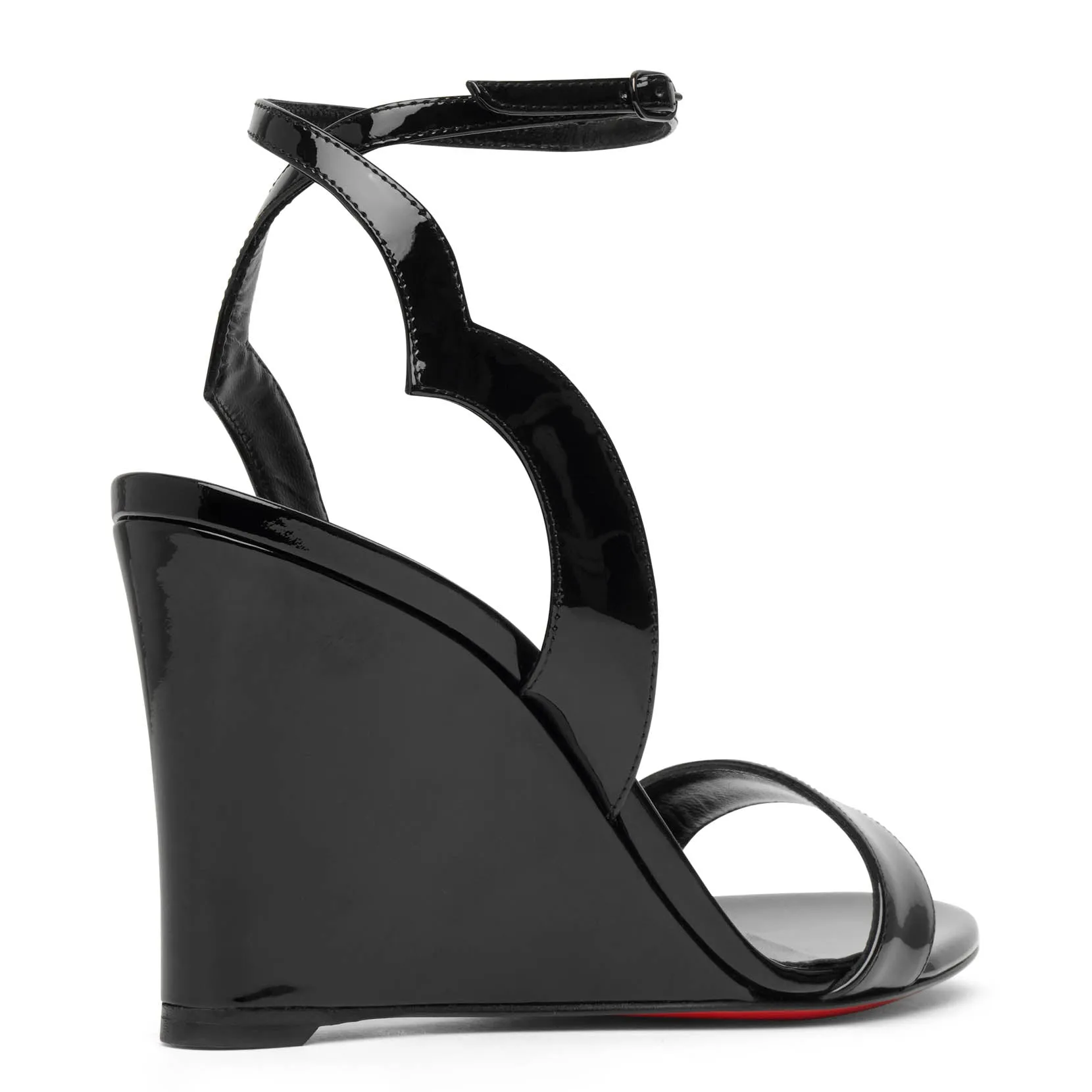 Zeppa Chick 85 black patent wedge sandals
