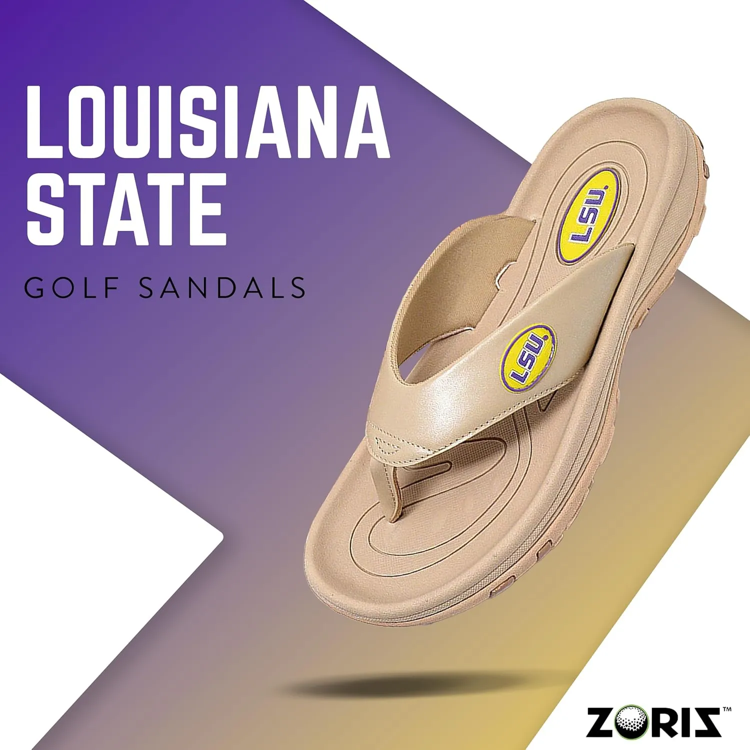 ZORIZ Collegiate Series Golf Sandals for Women and Men, Thong Flip Flops With Removable Spikes, Golf Footwear With Deeper Heel Cup and Higher Sidewalls