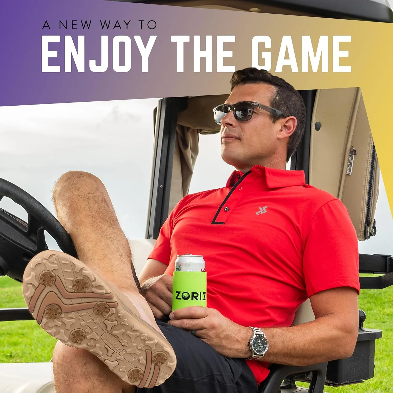 ZORIZ Collegiate Series Golf Sandals for Women and Men, Thong Flip Flops With Removable Spikes, Golf Footwear With Deeper Heel Cup and Higher Sidewalls